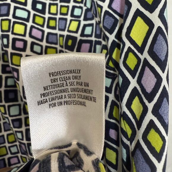 August Max Woman 12W 100% Silk Retro Print Buttoned Top Funky 70s Luxury Costume - Picture 9 of 10